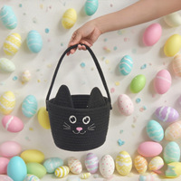 Seau de serveur de stockage de bonbons Halloween Panier décoratif en coton tissé Boo Spooky Baskets