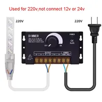 Variateur de lumière RF3K 2500W 220V, canal unique, variateur LED avec télécommande et commande rotative manuelle pour éclairage monochrome