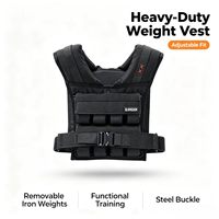Ensemble de poids de fitness réglable Pro Heavy-Duty Gilet d'entraînement corporel Poids de fer amovibles Nylon d'entraînement fonctionnel en acier Nylon