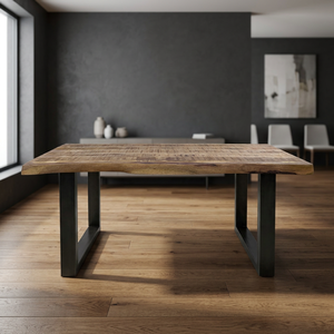 HEYING Custom-designed <b>Foldable</b> Modern Rectangle <b>Table</b> Wood Tabletop Iron Legs for Apartment/Restaurant-Office/Conference <b>Dining</b> - Product Image 4