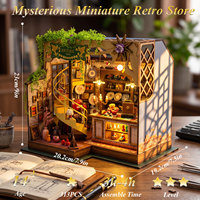 Rompecabezas 3D de Madera Estilo Vintage Hecho a Mano, Modelo de Habitación, Kit de Casa de Muñecas en Miniatura Ecológico para Adultos, Tienda de Artículos Antiguos Personalizados