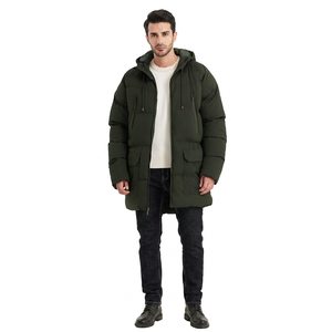 Blouson Bomber Coupe Longue Coupe Ample Coupe-Vent à Capuche Homme Unisexe, Faible MOQ, Style Streetwear Élégant, Doublé Matelassé, Toile d'Automne, Col Montant - Product Image 1