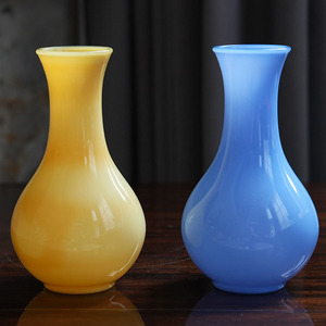 Vase en verre <span class=keywords><strong>bleu</strong></span> fait à la main décoration de salon arrangement floral fait à la main décoration de l'espace nordique - Product Image 3