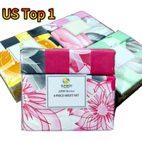Parure de Draps US la Plus Vendue en Microfibre Douce Brossée – Drap Plat et 6 Pièces