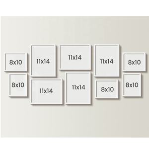 Set of 5 Natural Wood Wall Gallery <strong>Photo</strong> <strong>Frames</strong> Simple Rectangular Picture <strong>Frames</strong> 11x14 and 5x7 for Home DIY Wall Decoration - Product Image 4