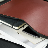 Porte-documents en PU économique, personnalisable pour réunions d'affaires, grande capacité A4 A5, OEM&ODM, modèle SKN-DB-0112, fabriqué en Chine
