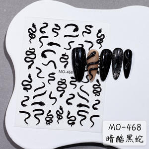 Adhesivos para <span class=keywords><strong>Uñas</strong></span> con Diseño <span class=keywords><strong>de</strong></span> Serpiente, <span class=keywords><strong>Relieve</strong></span> 3D, Rojo y Blanco, con Detalles <span class=keywords><strong>de</strong></span> Mariposa para Arte <span class=keywords><strong>de</strong></span> <span class=keywords><strong>Uñas</strong></span> <span class=keywords><strong>de</strong></span> Lujo - Product Image 5