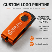 Clé USB 2.0 pivotante personnalisée avec logo, 32 Go, clé mémoire rotative, cadeau d'entreprise, nouvelle, cryptée, garantie 3 ans, épreuve de conception gratuite