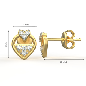 Avarta Jewellery Pendientes de oro de 18 quilates con diamantes cultivados en laboratorio certificados para niños, niñas y mujeres, joyería de oro - Product Image 2