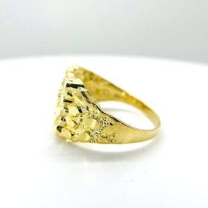 Anello Classico da Uomo a Pepita Quadrata in Ottone Placcato Oro 14K - Gioielli di <span class=keywords><strong>Moda</strong></span> - Product Image 2