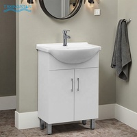Ensemble de meuble-lavabo de salle de bain moderne blanc de 22 pouces - Lavabo en céramique de haute qualité inclus