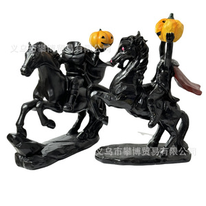 Halloween Headless Horseman Resin Figurine Indoor Decor Durable <b>Animal</b> Shape - Product Image 4
