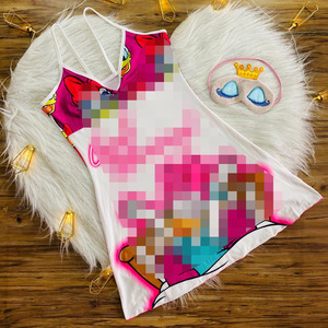 Conjunto de Pijama Familiar con Tirantes, Bonito Conjunto de Pijama Corto con Estampado de Dibujos Animados, Ropa de Dormir, Pijama para Estudiantes, Conjunto de Dos Piezas para Mujer - Product Image 1