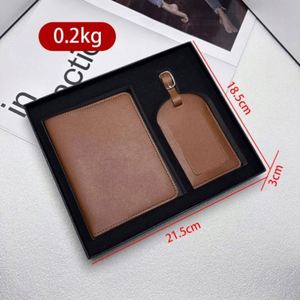 Custom Logo Travel Airplane Ticket <b>Document</b> <b>Bag</b> Safety Hook Pu Leather Passport Holder Luggage Tag Set Gift Box - Product Image 2