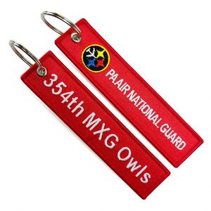 Oem Factory <b>Custom</b> Made Logo Embroidered Keychains Embroidery <b>Key</b> Chains Flight Airplane - Product Image 2