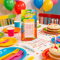 Großhandel Sternförmige Bedruckte Geburtstagskerzen-Set Paraffinwachs Kuchendekoration Kerzen für Kindergeburtstag Feier