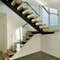 Prima Garde-corps en verre en acier inoxydable avec fixation publicitaire pour main courante d'escalier