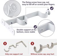 Ensemble de tringles à rideaux doubles robustes blancs, télescopiques, de style industriel, avec double support, pour rideaux romains, vente en gros