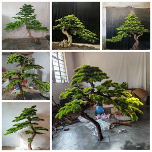 Fábrica personalizar 1,5 M de altura verde ciprés Artificial bonsái interior exterior gran árbol de pino falso <span class=keywords><strong>para</strong></span> decoración de paisajismo de Hotel - Product Image 2