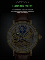 Montre Mécanique Automatique Personnalisée de Luxe pour Hommes, Qualité Supérieure, Fabriquée en Chine, en Cuir, Iced Out, Phase de Lune, Étanche et Tendance