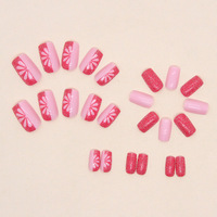 Vente en gros de 24 pièces/boîte de faux ongles à presser avec colle, ongles pointus, faux ongles artificiels, personnalisés