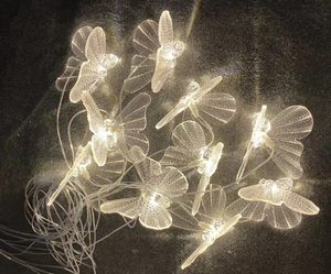 Accessoires <span class=keywords><strong>de</strong></span> mariage 10 têtes <span class=keywords><strong>de</strong></span> papillons lumineux en cristal Lustre Lumière <span class=keywords><strong>de</strong></span> scène d'hôtel Lampes suspendues au plafond Ornements décoratifs - Product Image 2