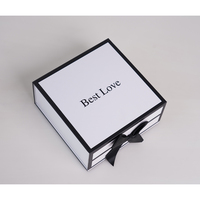 Boîte cadeau pliable noire rigide de grande taille, personnalisée et colorée, avec couvercle, pour vêtements, emballage de luxe avec ruban magnétique