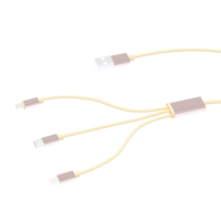 Cable de Datos de Carga Rápida 3 en 1 Personalizado de Nailon de 2 m y 2,4 A con Cargador USB Multifunción