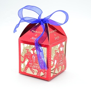 Offre Spéciale fournitures de fête de conception d'éléphant <span class=keywords><strong>indien</strong></span> cadeaux de mariage boîte-cadeau boîte de bonbons découpée au laser - Product Image 3