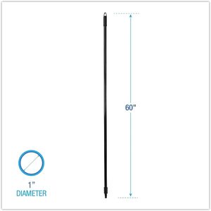 Manche de balai en fibre de verre Boardwalk 636, diamètre 1 pouce. Fil en nylon noir de 60 pouces de long avec extrémité filetée pour le nettoyage domestique - Product Image 4