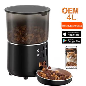 OEM 4L 자동 고양이 급식기 카메라 나이트 비전 WIFI 원격 앱 타이머 정량화 플라스틱 스마트 펫 급식기 TUYA - Product Image 1