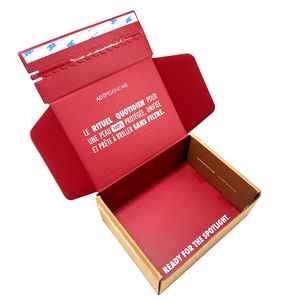 <span class=keywords><strong>Cajas</strong></span> de Cartón Corrugado <span class=keywords><strong>Rojas</strong></span> Plegables y Autosellables al por Mayor, Embalaje de Cartón Ecológico con Tira de Desgarre para Envío Postal - Product Image 2