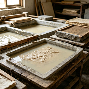 Feuille de soie de mûrier à bords déchirés à la main, idéale pour l'embellissement artisanal et le collage artistique - Product Image 2