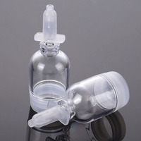Flacon compte-gouttes transparent en gros 10ml 15ml ampoule fond pousser huile essentielle PET soins de la peau ampoule acide hyaluronique bouteille liquide