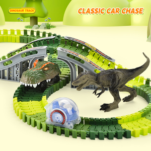 Ksf 233 Stukken Elektrische Dinosaurus Rail Auto Spoorbaan Jongen Dinosaurus Wereld Diy Block Track Game Set Dinosaurus Auto Kinderen Speelgoed - Product Image 5