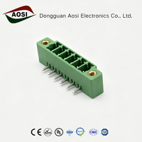 WJ15EDGRM 15EDGRM Connecteur de carte PCB enfichable à pas de 3,81 mm, à angle droit, avec oreille de fixation et bornier à vis