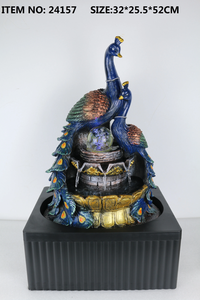 <span class=keywords><strong>Fontaine</strong></span> d'eau de table Paon avec globe <span class=keywords><strong>en</strong></span> <span class=keywords><strong>verre</strong></span> LED à changement de couleur, <span class=keywords><strong>fontaine</strong></span> décorative relaxante <span class=keywords><strong>en</strong></span> résine <span class=keywords><strong>pour</strong></span> la maison et le bureau - Product Image 4