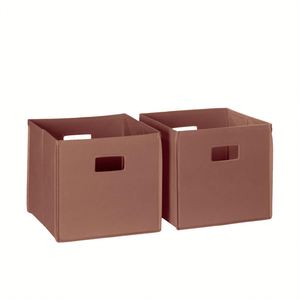 Set of 2 Fabric Cloth Storage Bins Cube Organizer with Handles Foldable <b>Baskets</b> for Home Bedroom - Product Image 1