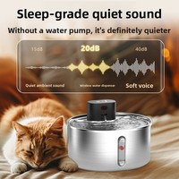 Nouvelle Fontaine à Eau Portable et Élégante pour Animaux de Compagnie en Acier Inoxydable, Sans Pompe, Séparation Électrolytique de l'Eau, Intelligente, Ovale, pour Chats, Chiens, Chatons et Chiots