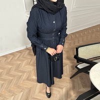 Haute qualité automne grande taille Jeans robes femmes décontracté col rabattu lavé longues Maxi robes femmes Denim robe