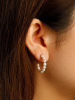 Boucles d'oreilles créoles classiques en acier inoxydable plaqué or 18 carats, étanches, résistantes au ternissement, petites créoles pour bijoux de plage estivaux