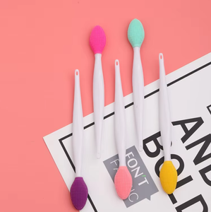 Private Label Double Side Soft Silicone <strong>Lip</strong> Scrub Tool Nose Blackhead Remove <strong>Brush</strong> Exfoliating <strong>Lip</strong> <strong>Brush</strong> Nose <strong>Cleaning</strong> <strong>Brush</strong> - Product Image 4