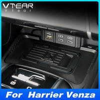 Chargeur sans fil Qi pour voiture pour Toyota Harrier Venza Accessoires 15w Charge rapide du téléphone Plaque de charge intérieure Modification des pièces 2021-2023