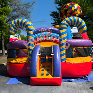 Huatong thương mại lâu đài bouncy Inflatable với trượt bouncy nhảy lâu đài <span class=keywords><strong>Combo</strong></span> kẹo Inflatable nhà bị trả lại cho trẻ em - Product Image 2
