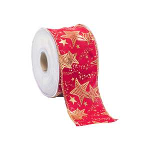Nastro di cotone stella animata naturale 20 m x 3.8 cm - Product Image 1
