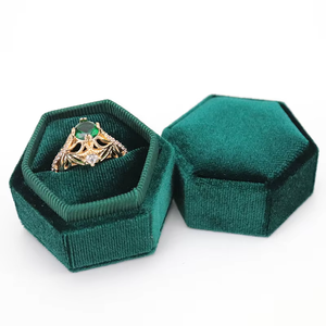 Octagonal Velvet <b>Ring</b> <b>Box</b> Detachable Lift-Off Lid Single <b>Ring</b> Holder Luxury Wedding Engagement <b>Proposal</b> <b>Ring</b> Display Case - Product Image 4