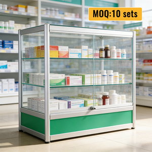 Présentoirs de <span class=keywords><strong>pharmacie</strong></span> et de magasin médical, étagères en fer et verre, éclairage LED, portables, pour centres commerciaux et présentoirs de vente au détail - Product Image 1