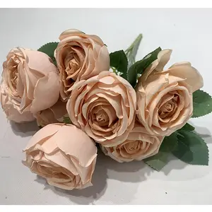 DKB Artificial Natural 9 Heads Gem Rose Flower Bulk Wedding Decoration Single Stem Flower For Home Event Party Decor