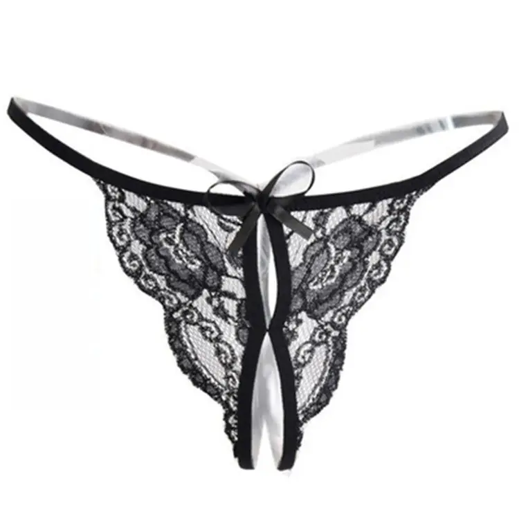 Atacado Calcinha de Renda Transparente Roupa Interior sexy lingerie frente aberta das Mulheres borboleta tanga