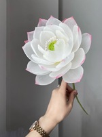 Décoration de magasin d'été intérieur de fleur de lotus élégante et simple de grande taille géante faite à la main avec du papier